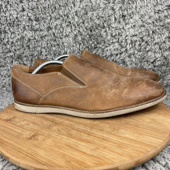 Clarks Leather Slip On Loafers Shoes Men's 11.5 M - Picture 1 of 9